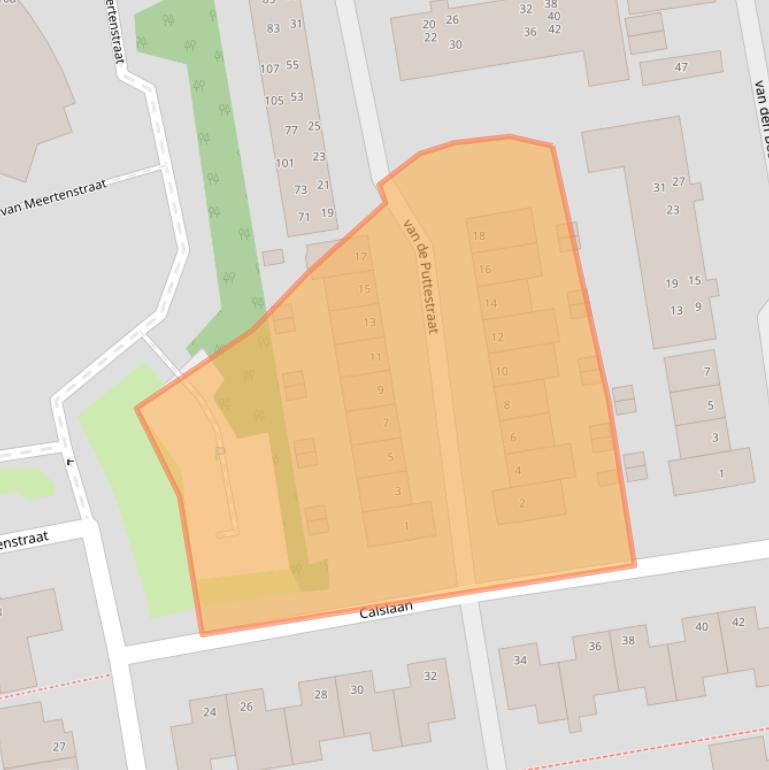 Kaart van postcodegebied 2804JP.