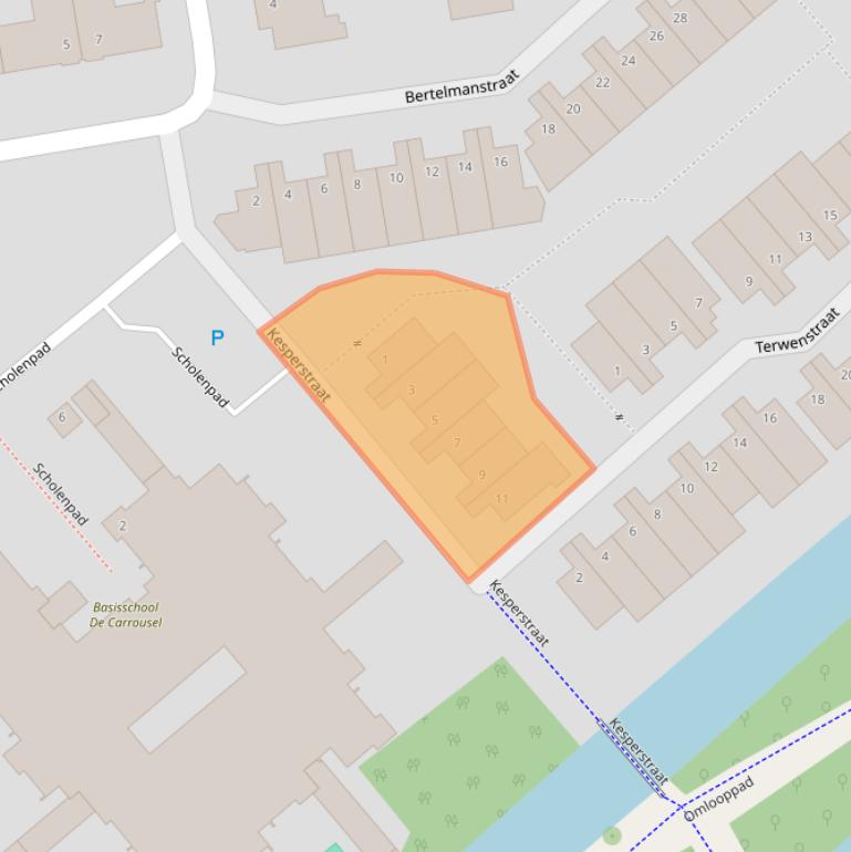 Kaart van postcodegebied 2804JT.