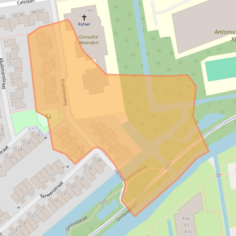 Kaart van postcodegebied 2804JX.
