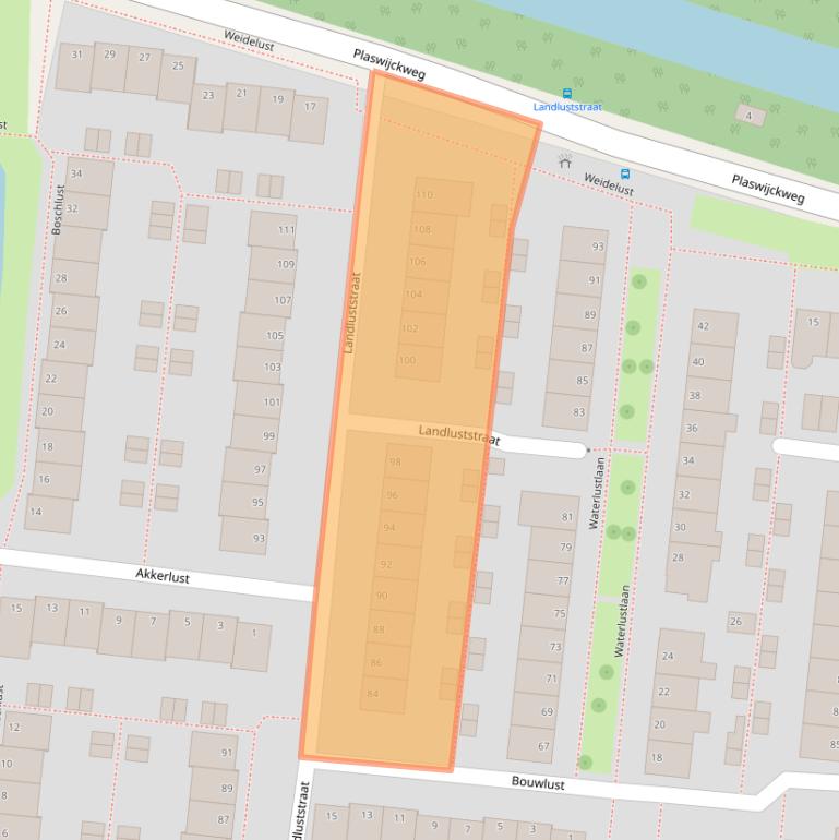 Kaart van postcodegebied 2804KT.