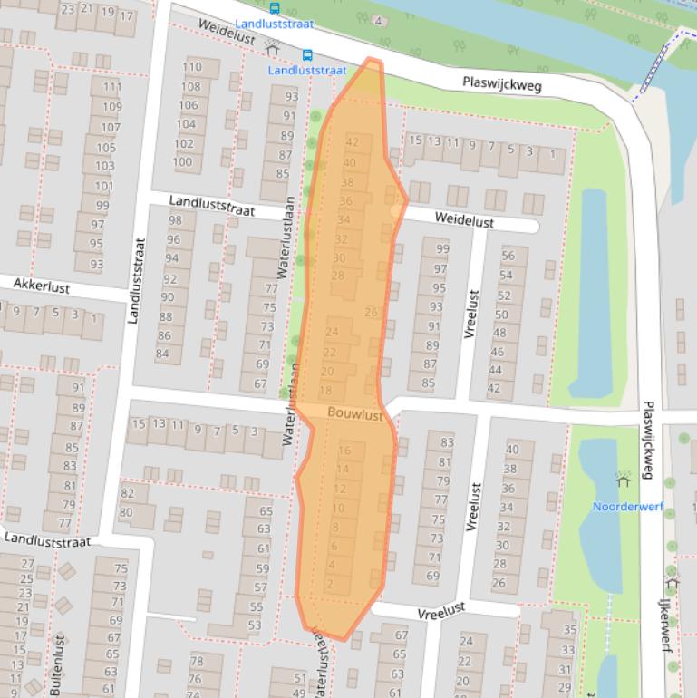 Kaart van postcodegebied 2804KZ.