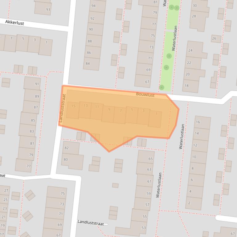 Kaart van postcodegebied 2804LA.