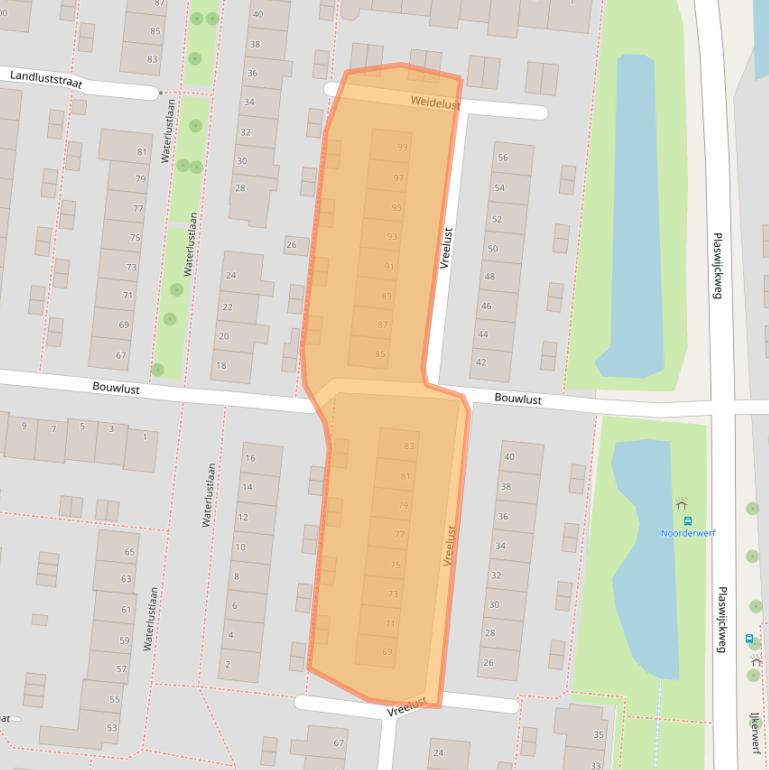 Kaart van postcodegebied 2804LG.