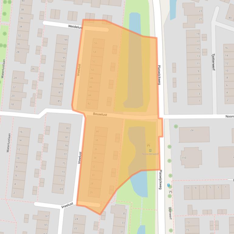 Kaart van postcodegebied 2804LJ.