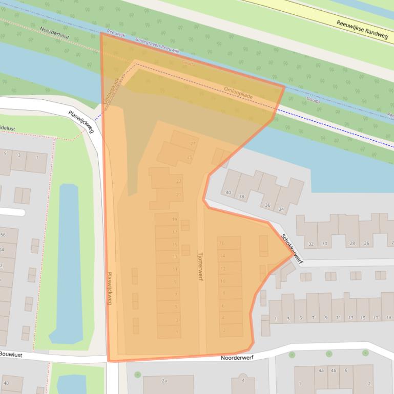 Kaart van postcodegebied 2804LL.