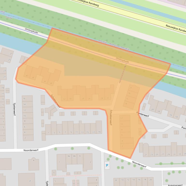 Kaart van postcodegebied 2804LM.
