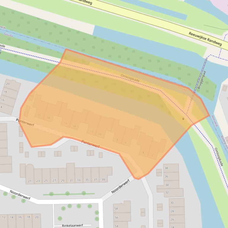 Kaart van postcodegebied 2804LP.