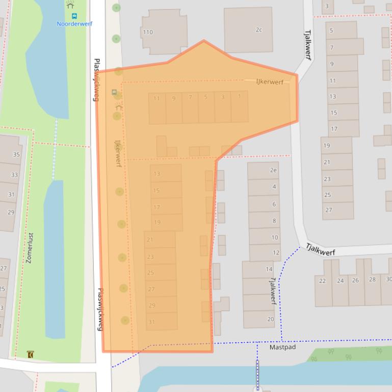 Kaart van postcodegebied 2804LS.