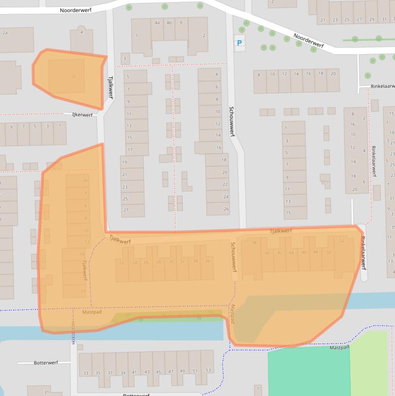 Kaart van postcodegebied 2804LT.