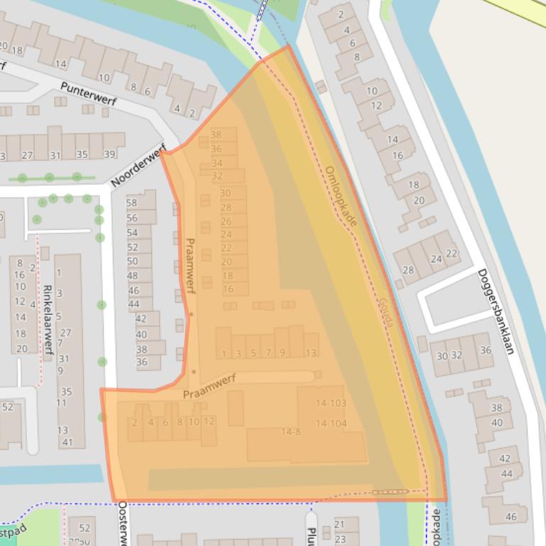 Kaart van postcodegebied 2804MA.