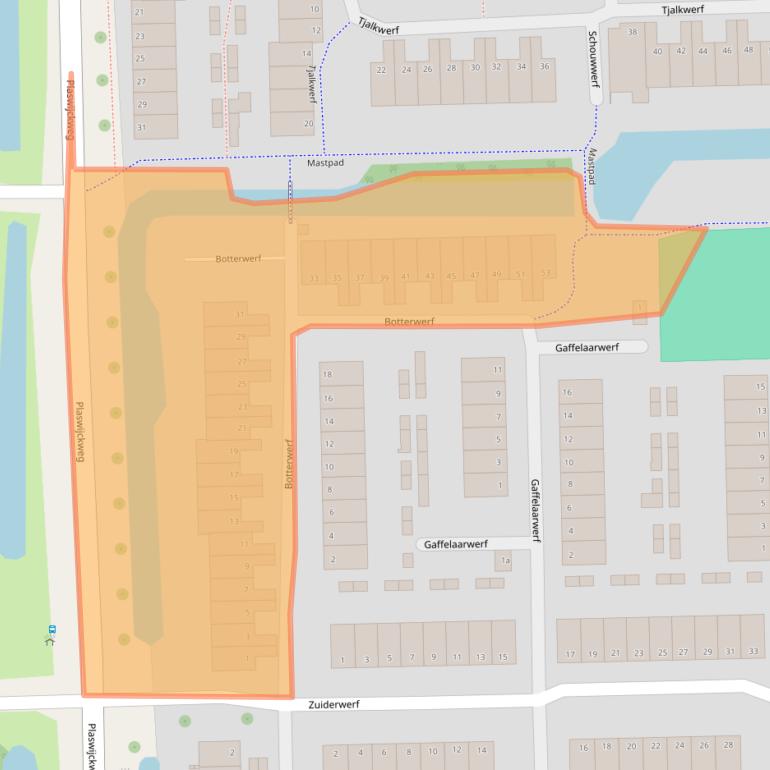 Kaart van postcodegebied 2804MJ.