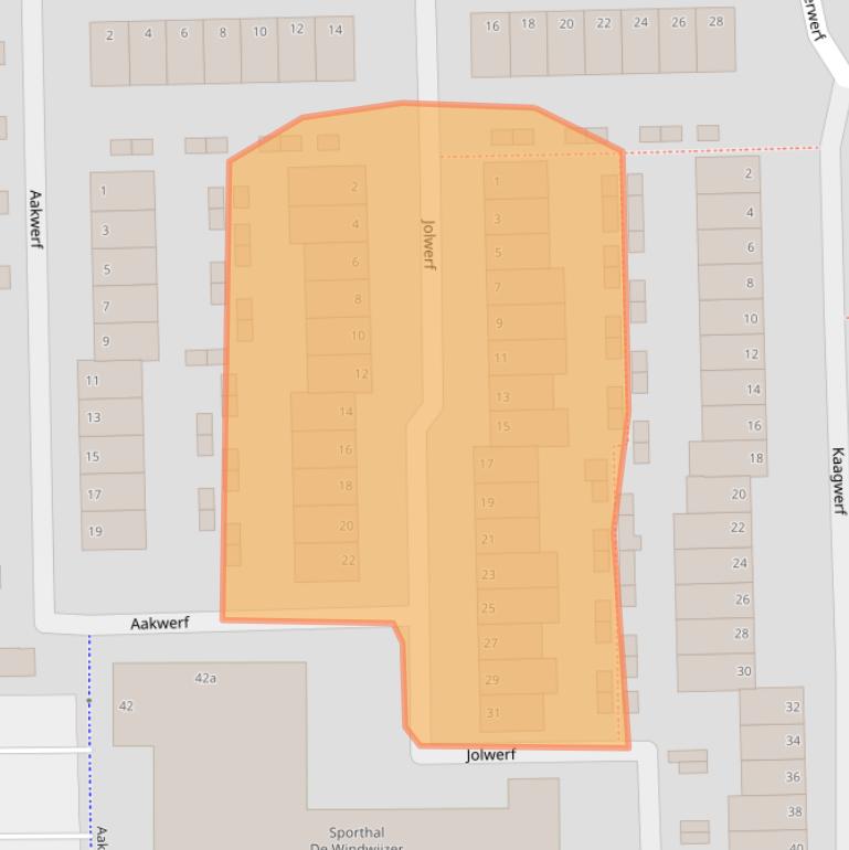 Kaart van postcodegebied 2804MV.