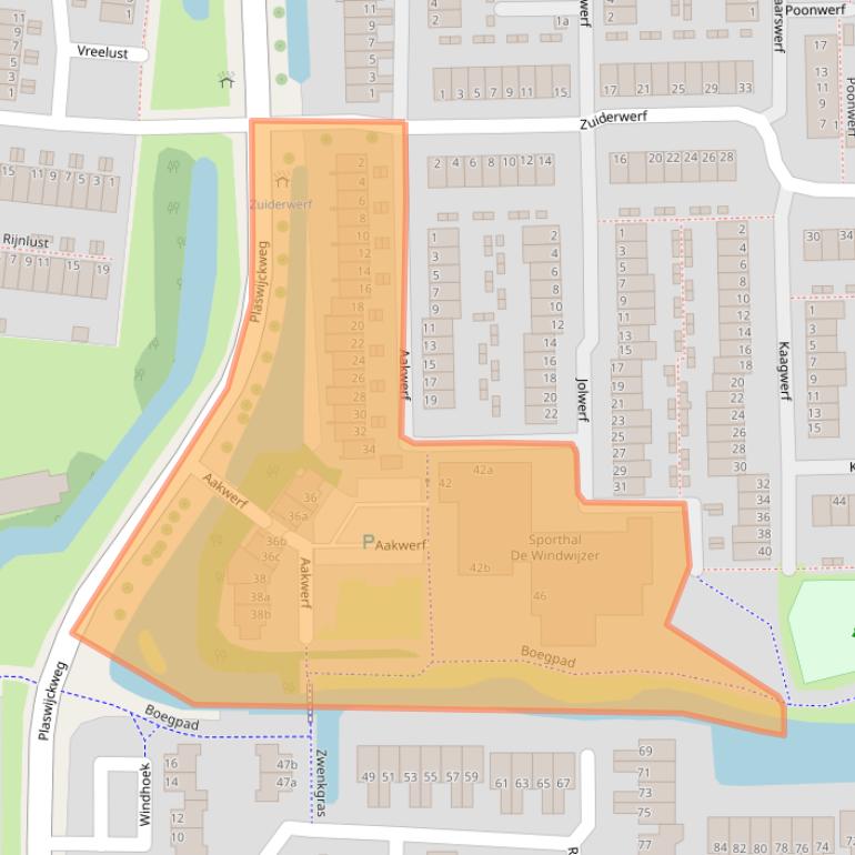 Kaart van postcodegebied 2804MX.