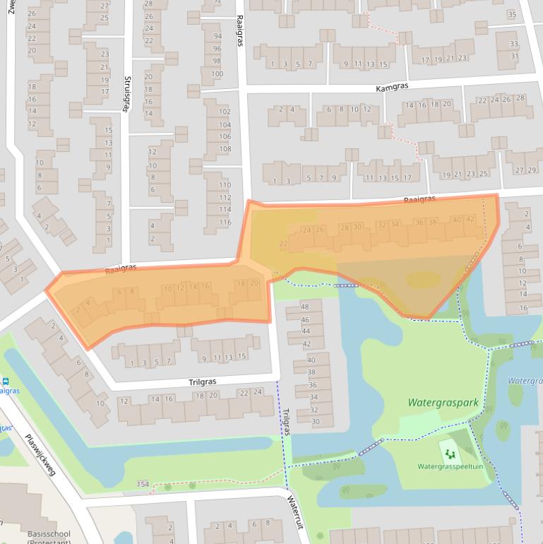 Kaart van postcodegebied 2804NC.