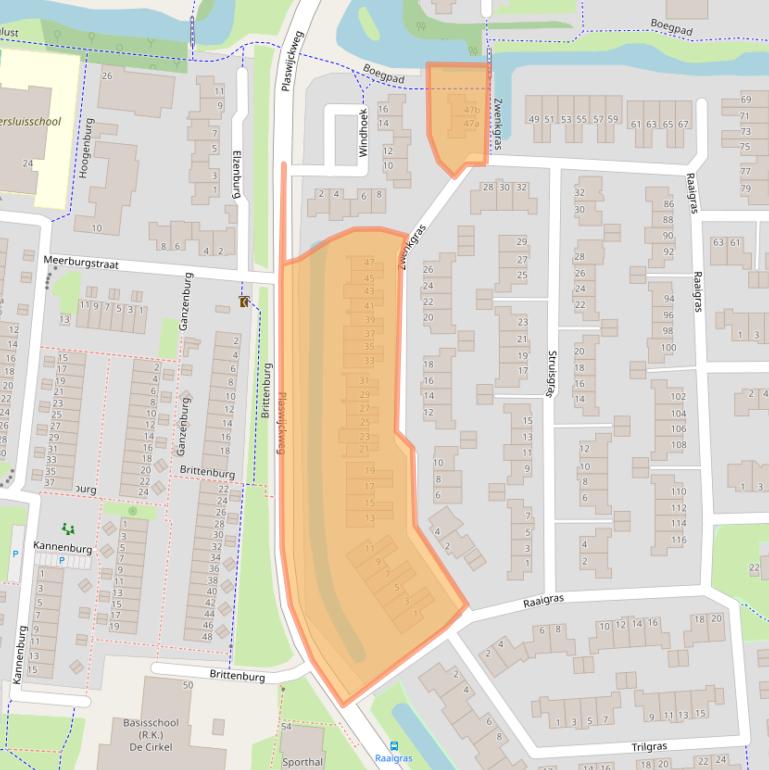 Kaart van postcodegebied 2804NG.