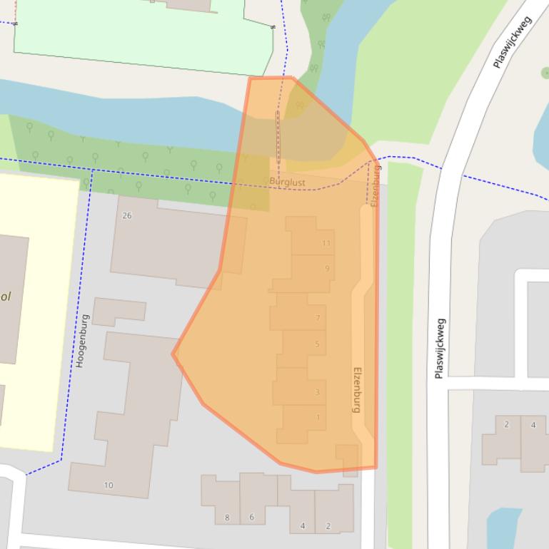 Kaart van postcodegebied 2804NZ.