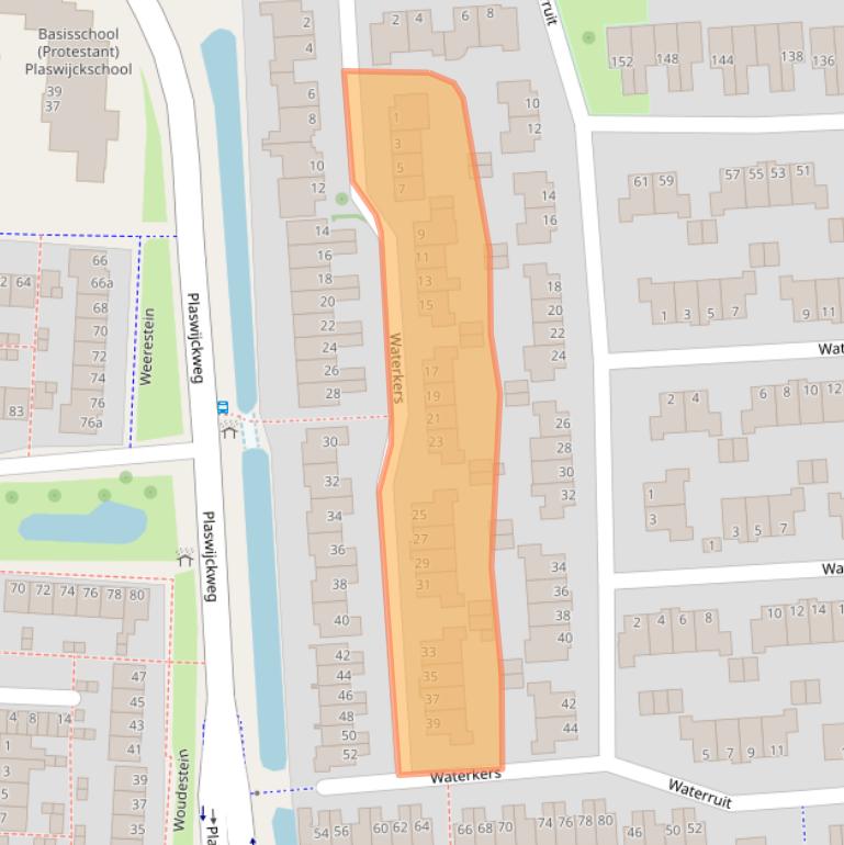 Kaart van postcodegebied 2804PH.