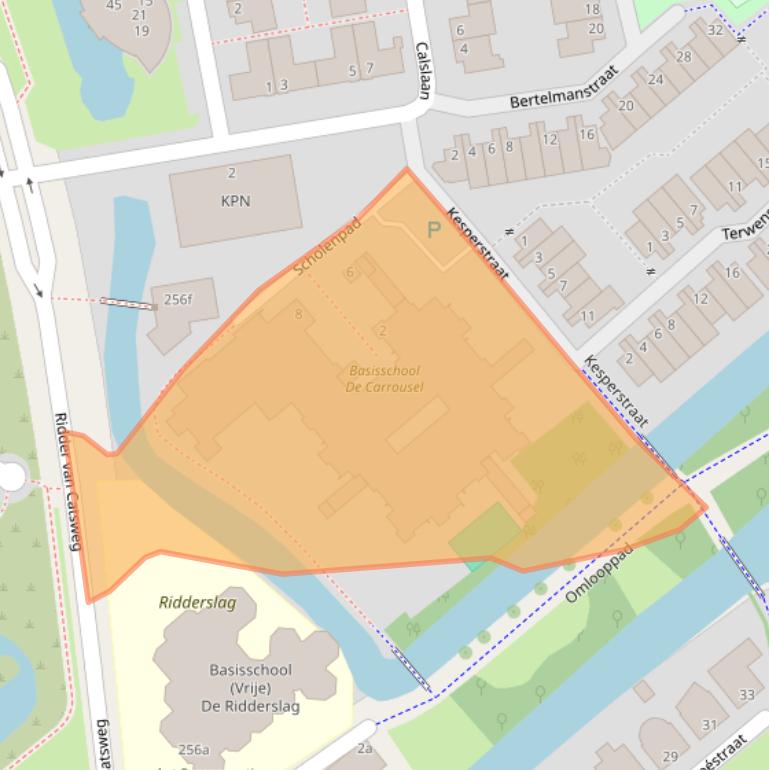 Kaart van postcodegebied 2804RW.