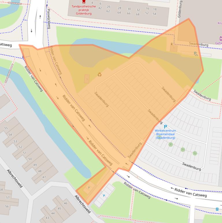 Kaart van postcodegebied 2804RZ.