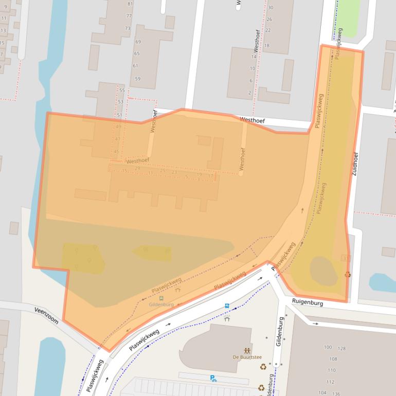 Kaart van postcodegebied 2804SL.