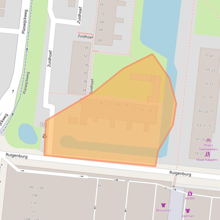 Kaart van postcodegebied 2804TA.