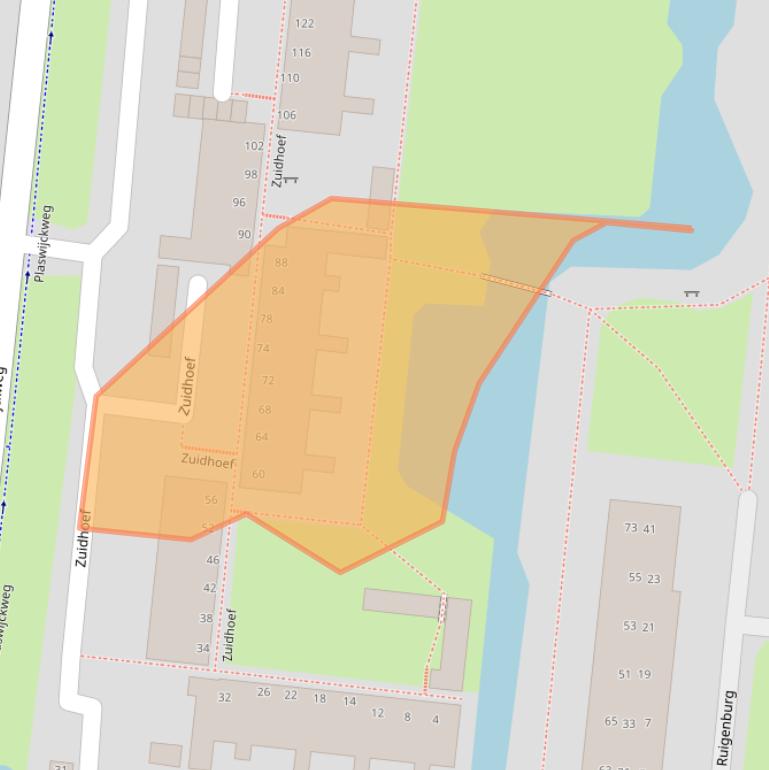 Kaart van postcodegebied 2804TC.