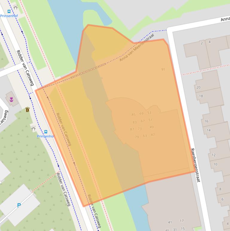 Kaart van postcodegebied 2804TJ.