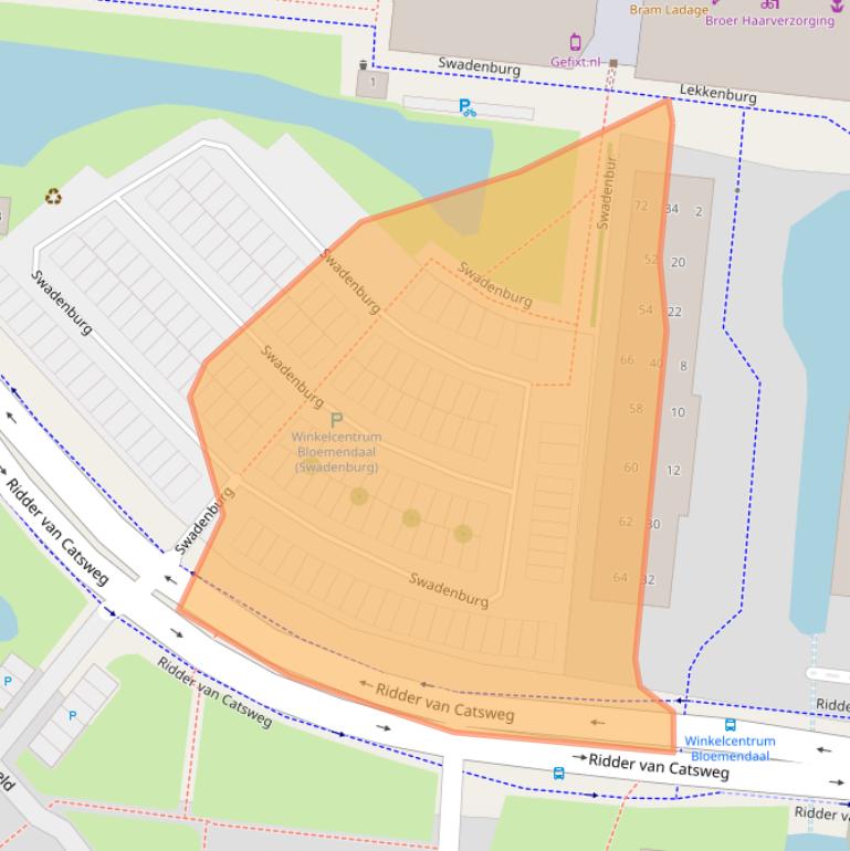 Kaart van postcodegebied 2804VH.