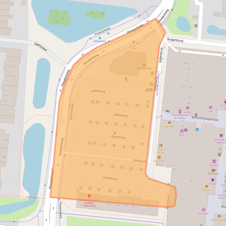 Kaart van postcodegebied 2804VJ.