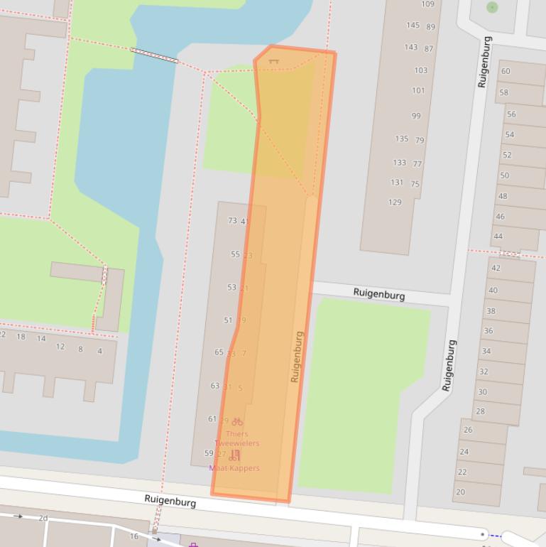 Kaart van postcodegebied 2804VL.