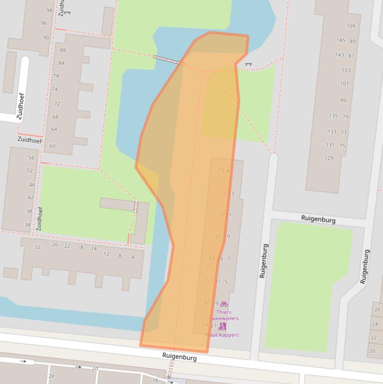 Kaart van postcodegebied 2804VM.