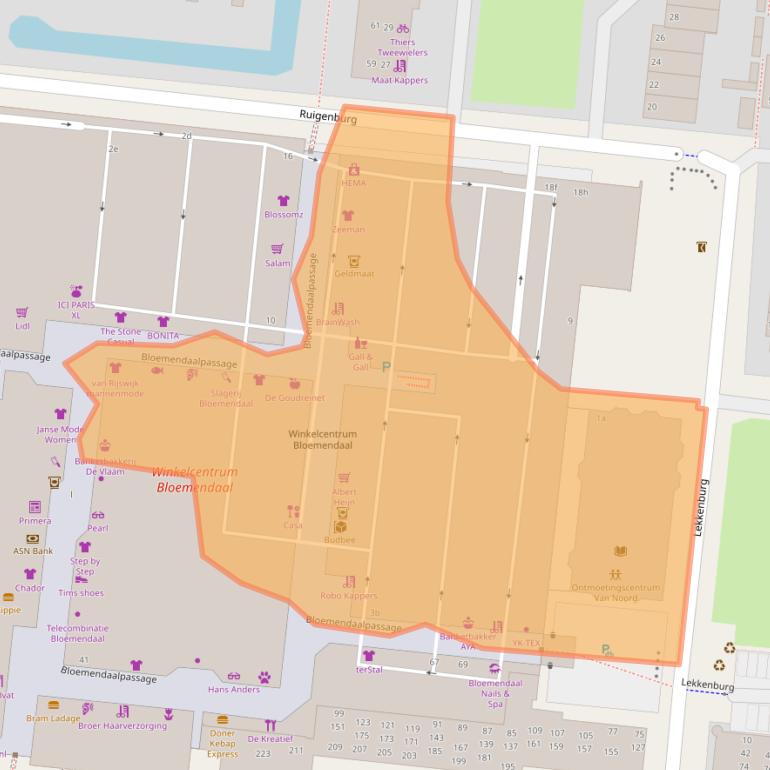 Kaart van postcodegebied 2804XA.