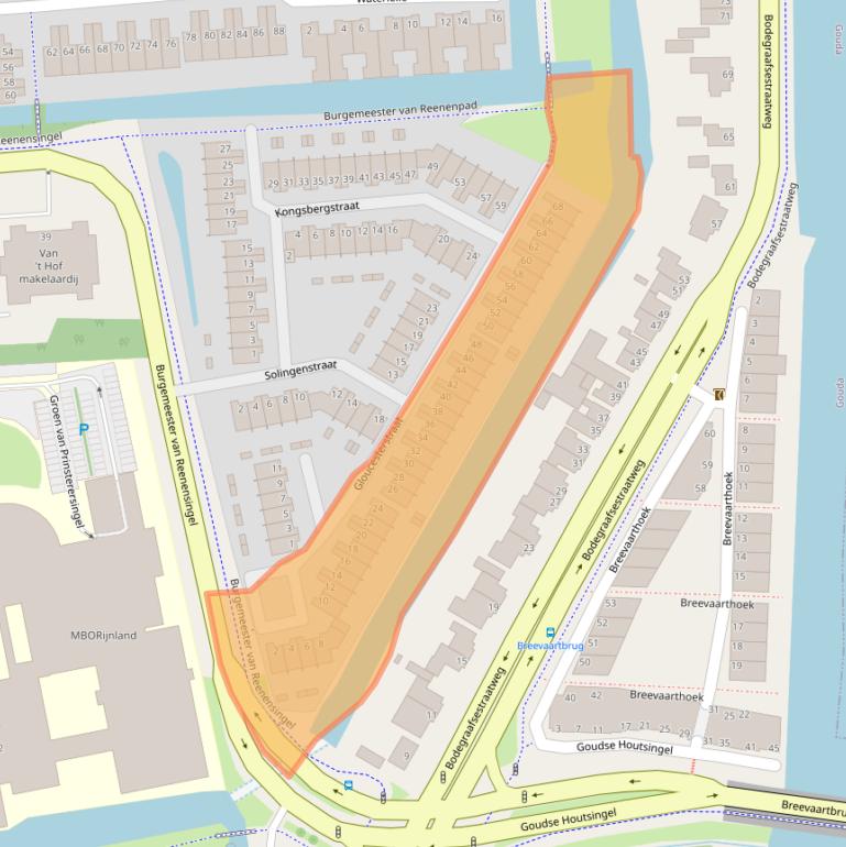 Kaart van postcodegebied 2804XZ.