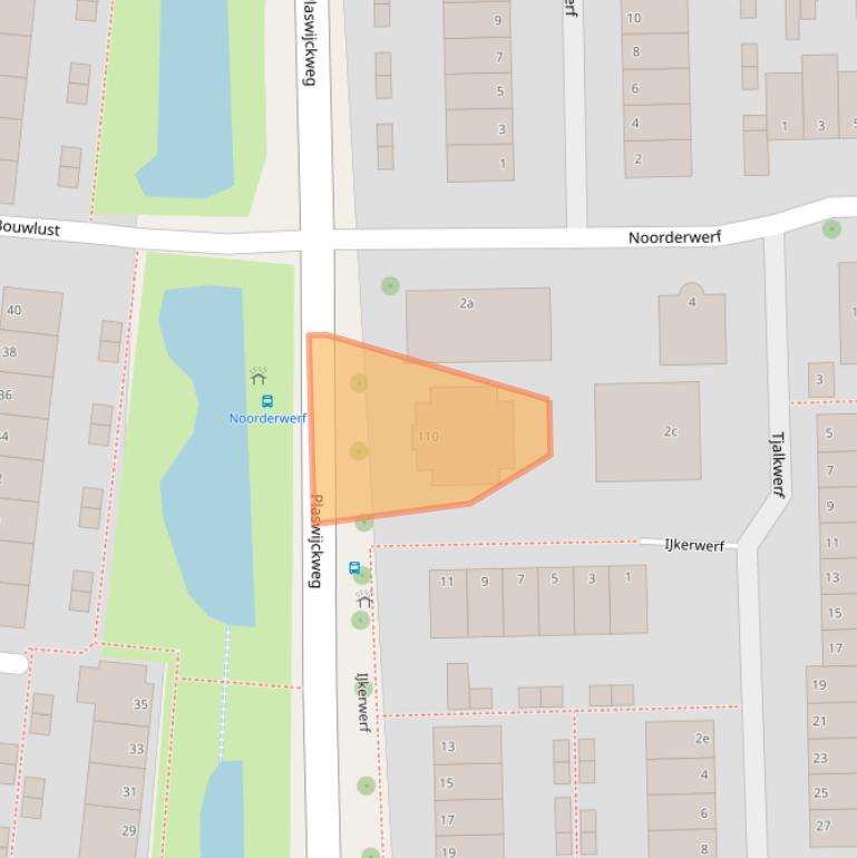 Kaart van postcodegebied 2804ZA.