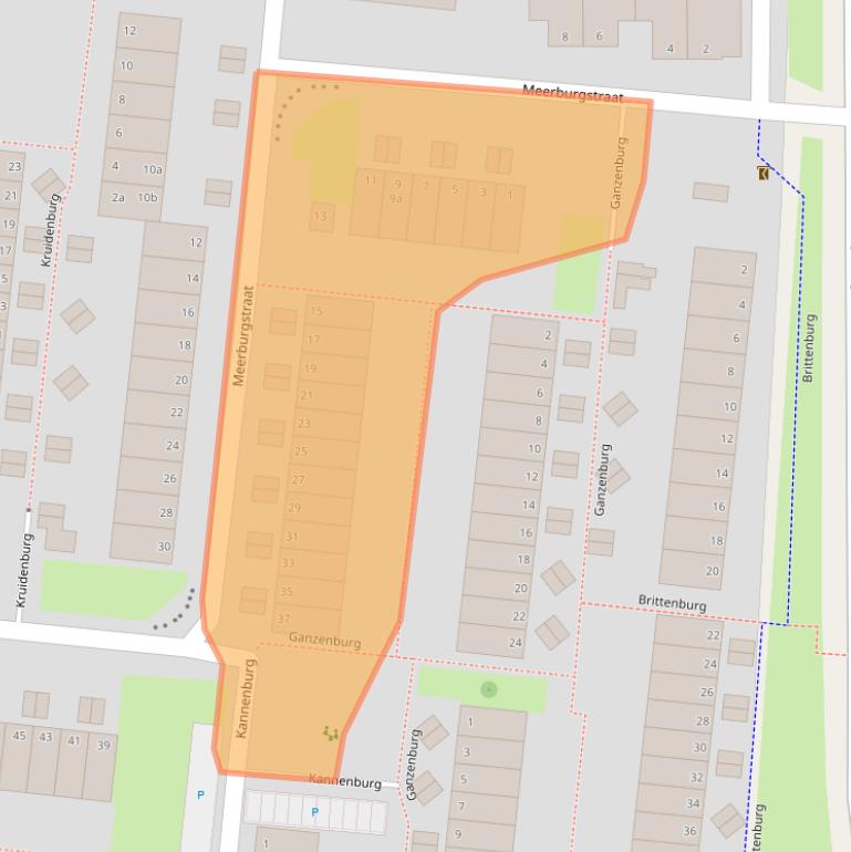 Kaart van postcodegebied 2804ZB.