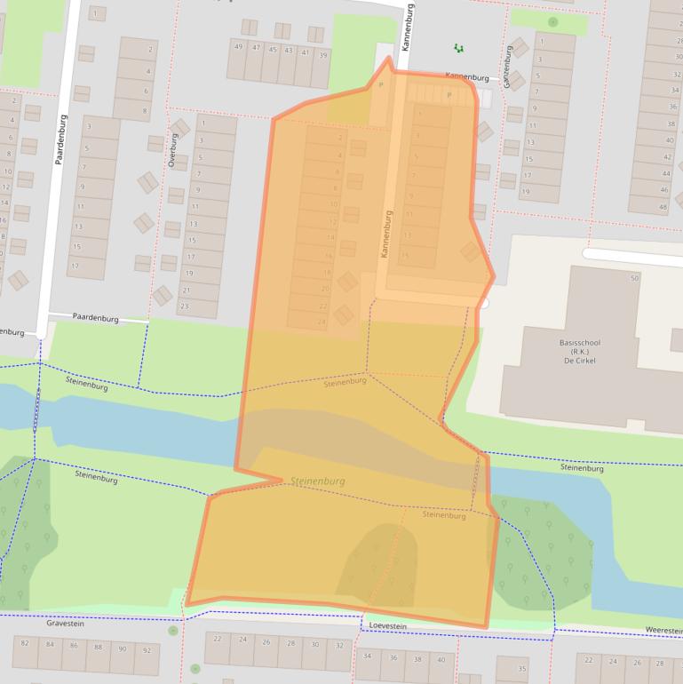 Kaart van postcodegebied 2804ZV.