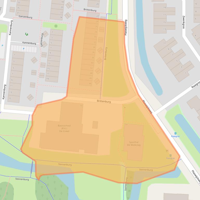 Kaart van postcodegebied 2804ZZ.