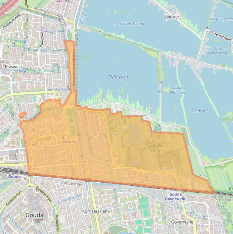Kaart van postcodegebied 2805.
