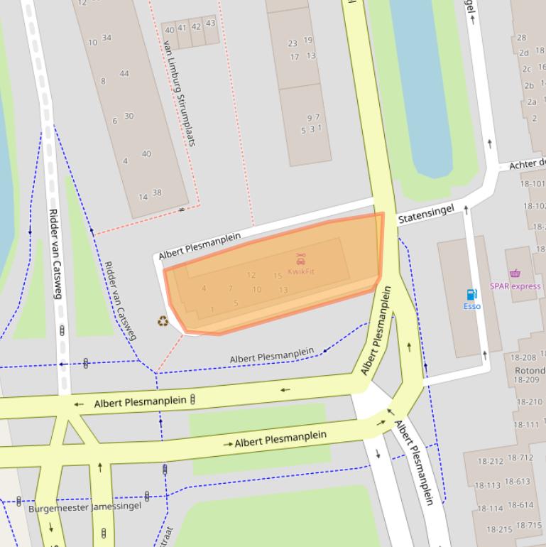 Kaart van postcodegebied 2805AA.