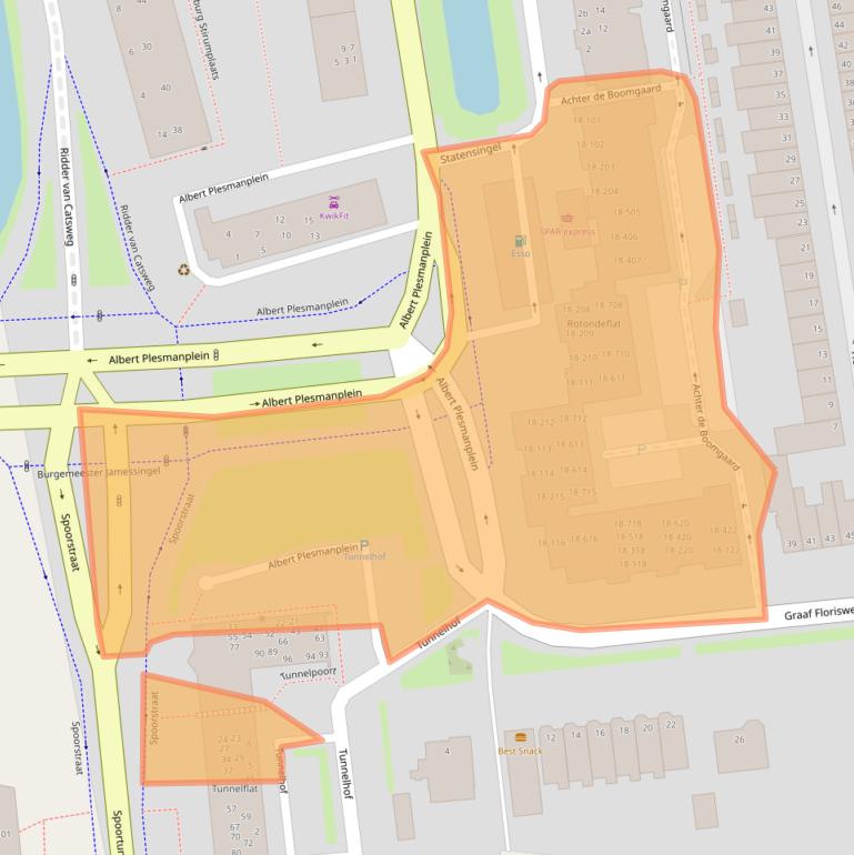 Kaart van postcodegebied 2805AB.