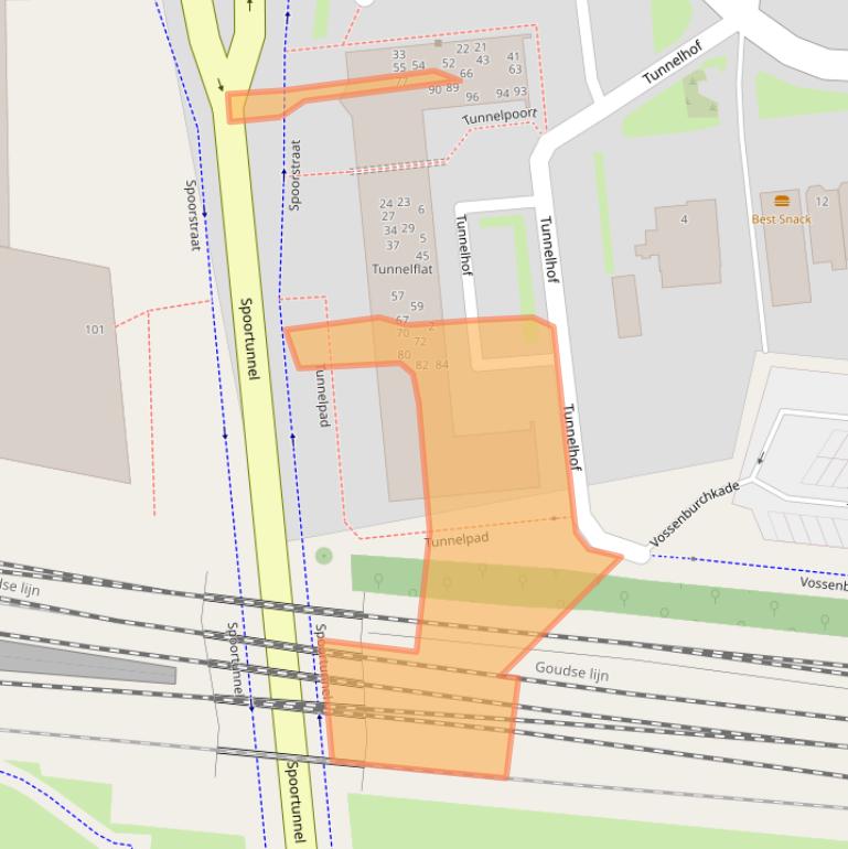 Kaart van postcodegebied 2805AD.