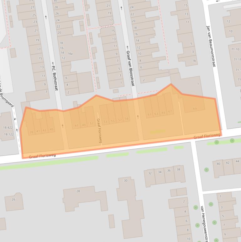Kaart van postcodegebied 2805AG.