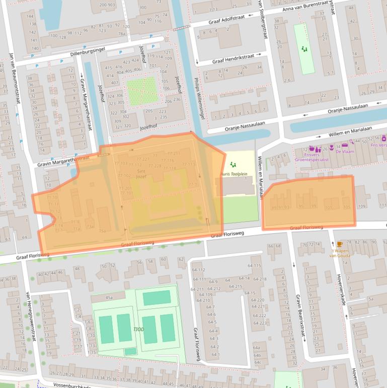 Kaart van postcodegebied 2805AH.