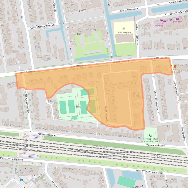 Kaart van postcodegebied 2805AM.