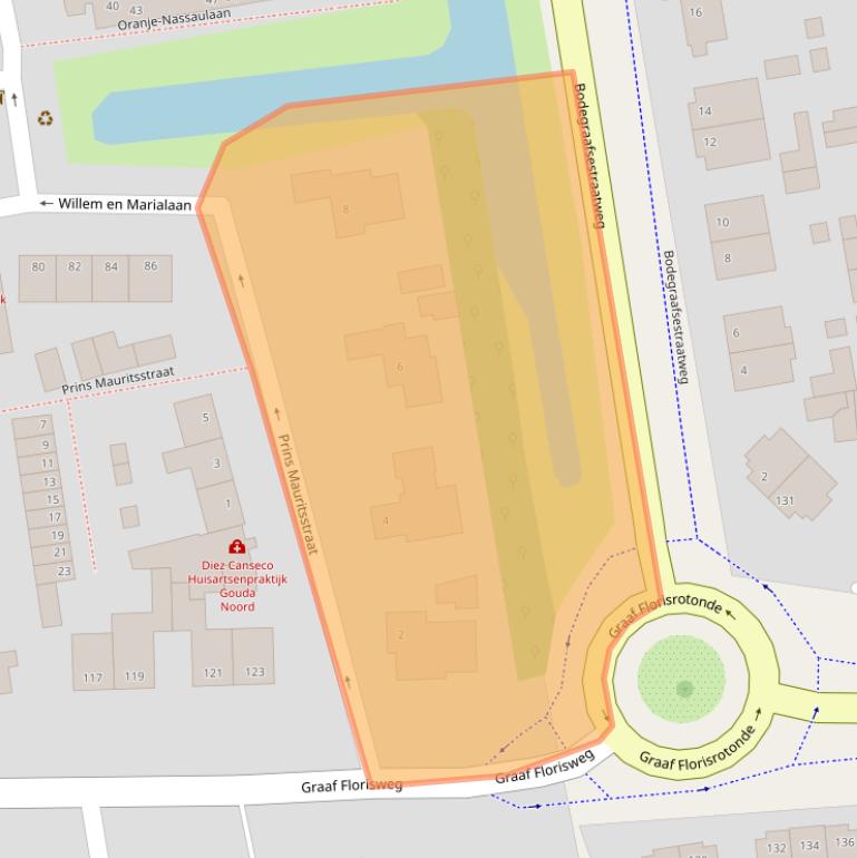 Kaart van postcodegebied 2805AV.