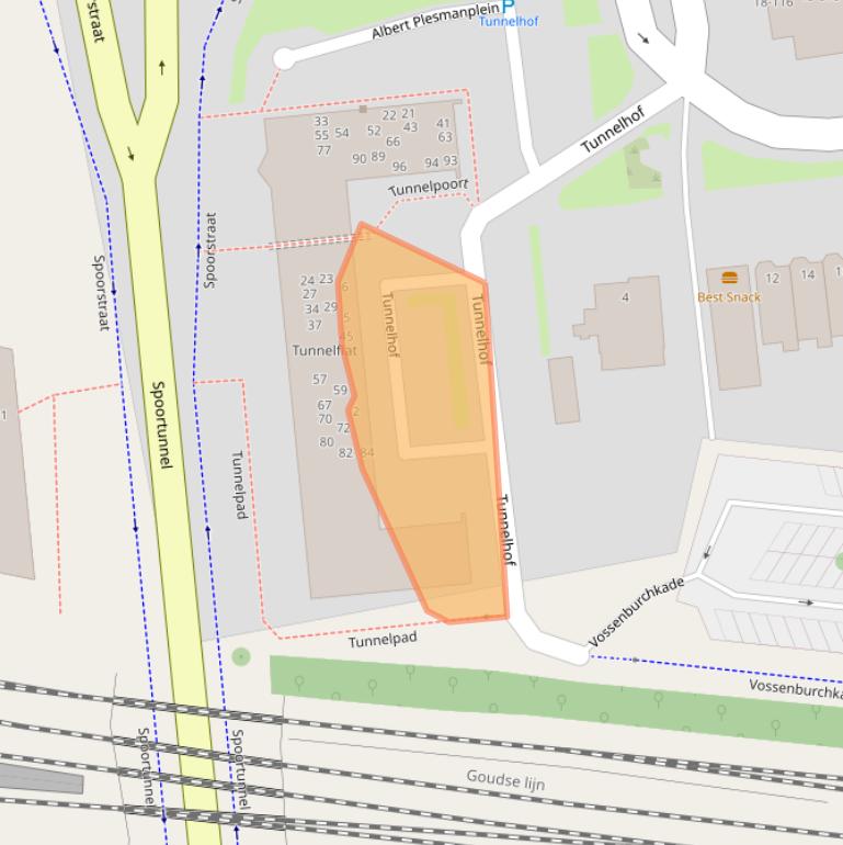 Kaart van postcodegebied 2805AW.