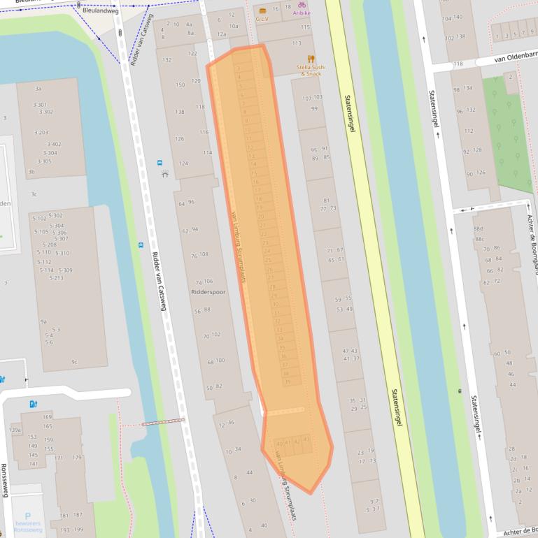 Kaart van postcodegebied 2805AZ.