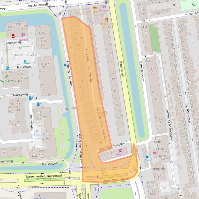 Kaart van postcodegebied 2805BA.