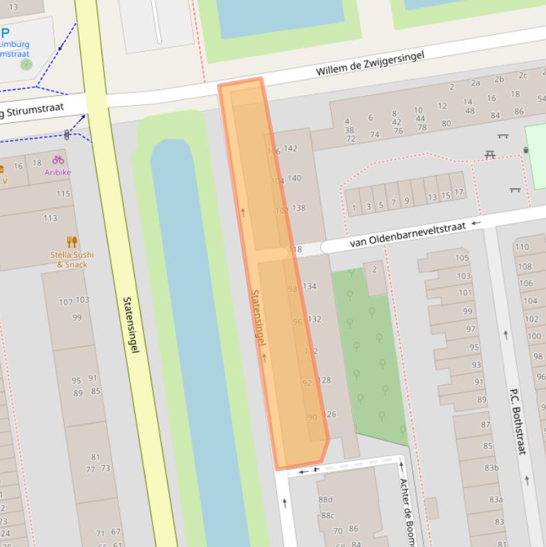 Kaart van postcodegebied 2805BK.