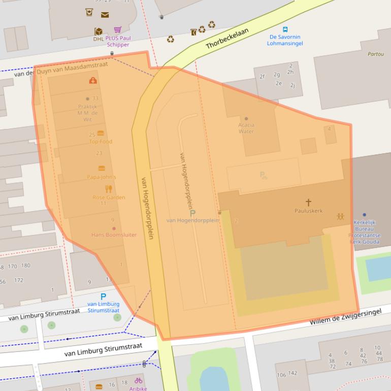 Kaart van postcodegebied 2805BM.